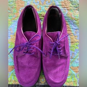 Purple suede lace-ups